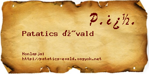 Patatics Évald névjegykártya